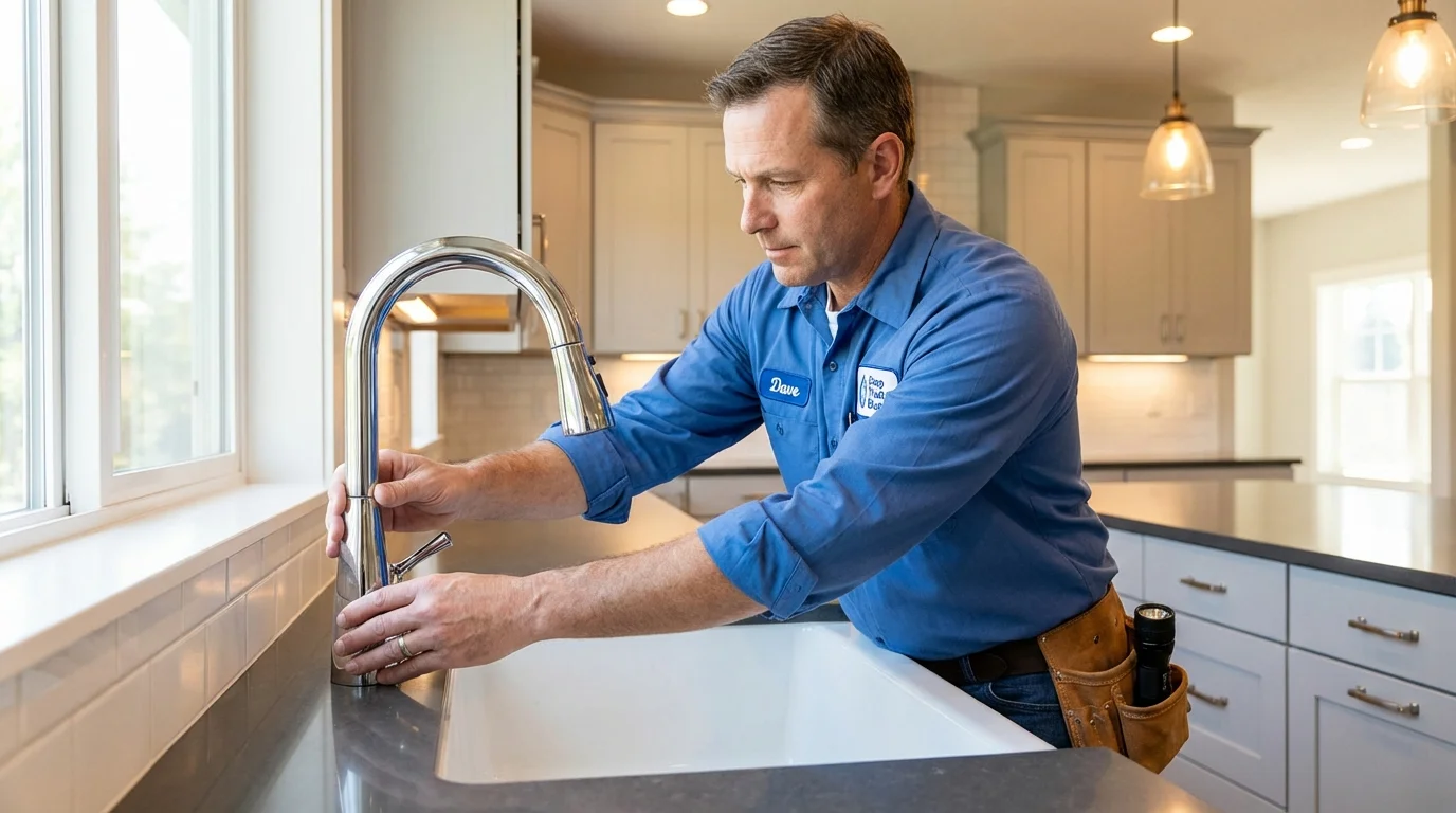 Kitchen faucet installation by Johns Plumbing LLC in Madison Heights
